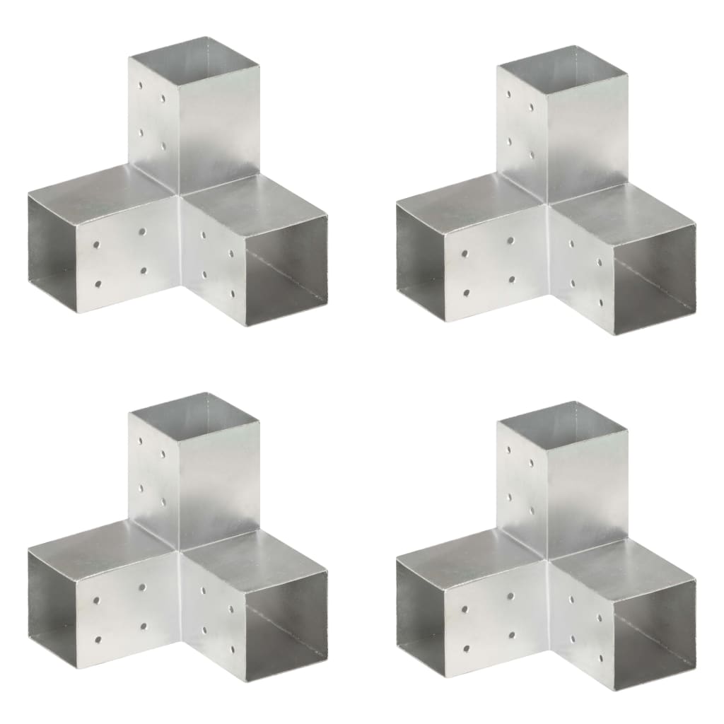 Collegamenti per pile Vidaxl 4 PC-Y-forma 81x81 mm Galvanized Metal