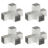 Vidaxl-Pfahlverbindungen 4 PC-Form 81 x 81 mm verzinktes Metall