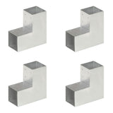 Vidaxl paalverbindingen 4 st l-vorm 91x91 mm gegalvaniseerd metaal