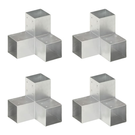 Vidaxl paalverbindingen 4 st y-vorm 91x91 mm gegalvaniseerd metaal
