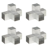 Vidaxl paalverbindingen 4 st x-vorm 91x91 mm gegalvaniseerd metaal