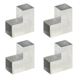 Vidaxl paalverbindingen 4 st l-vorm 101x101 mm gegalvaniseerd metaal