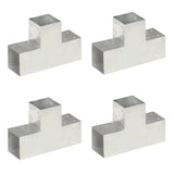 Vidaxl-Pfahlanschlüsse 4 ST T-Form 101x101 mm verzinktes Metall