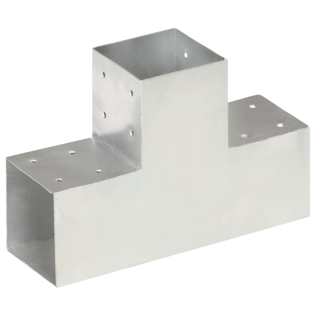 Vidaxl-Pfahlanschlüsse 4 ST T-Form 101x101 mm verzinktes Metall