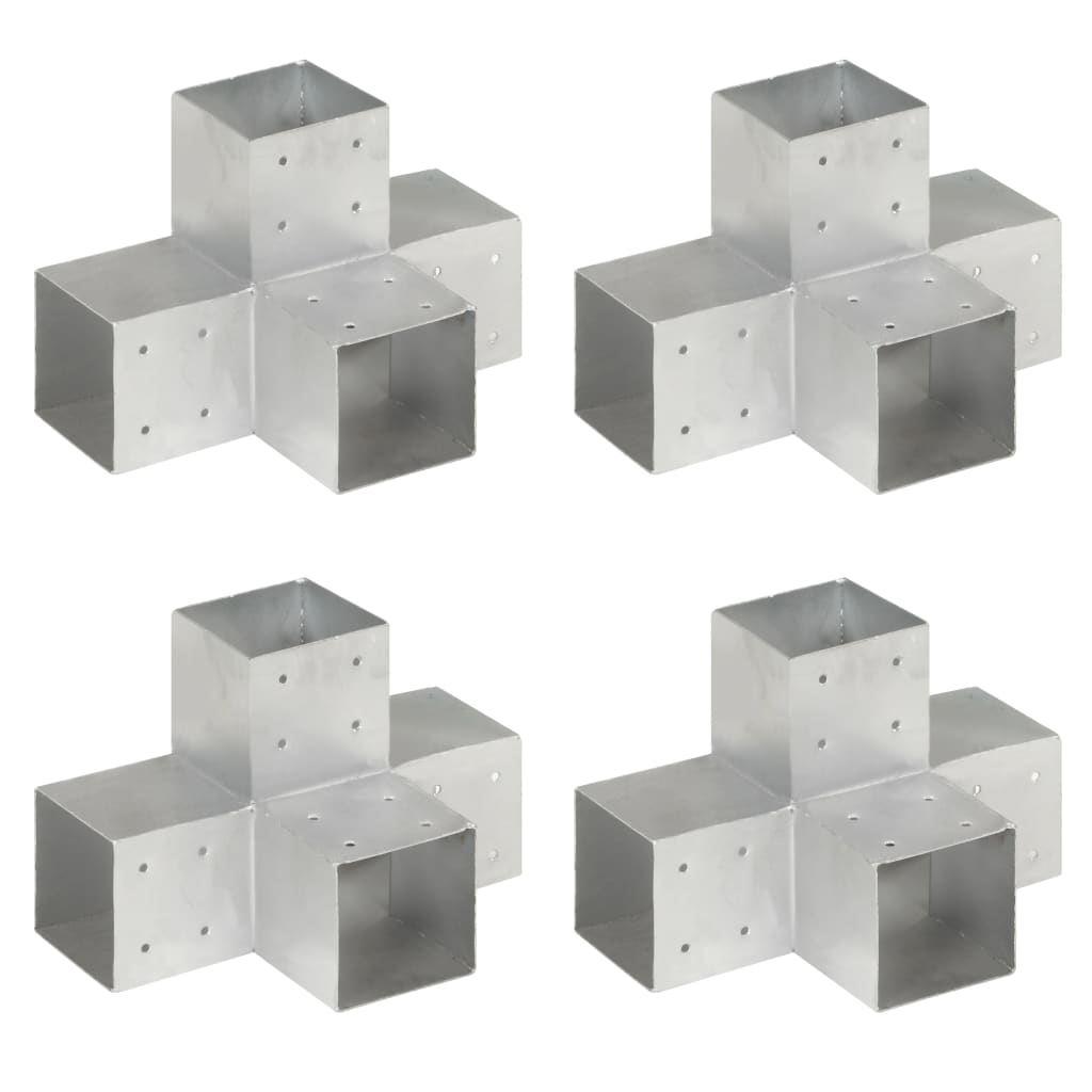 Vidaxl-Pfahlverbindungen 4 pc-Form 101x101 mm verzinktes Metall