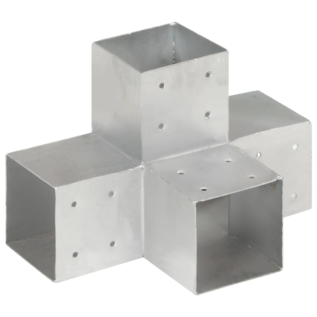 Compuestos de pila Vidaxl 4 PC 101x101 mm de metal galvanizado