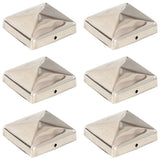 Vidaxl paalkappen 6 st piramide 71x71 mm roestvrij staal