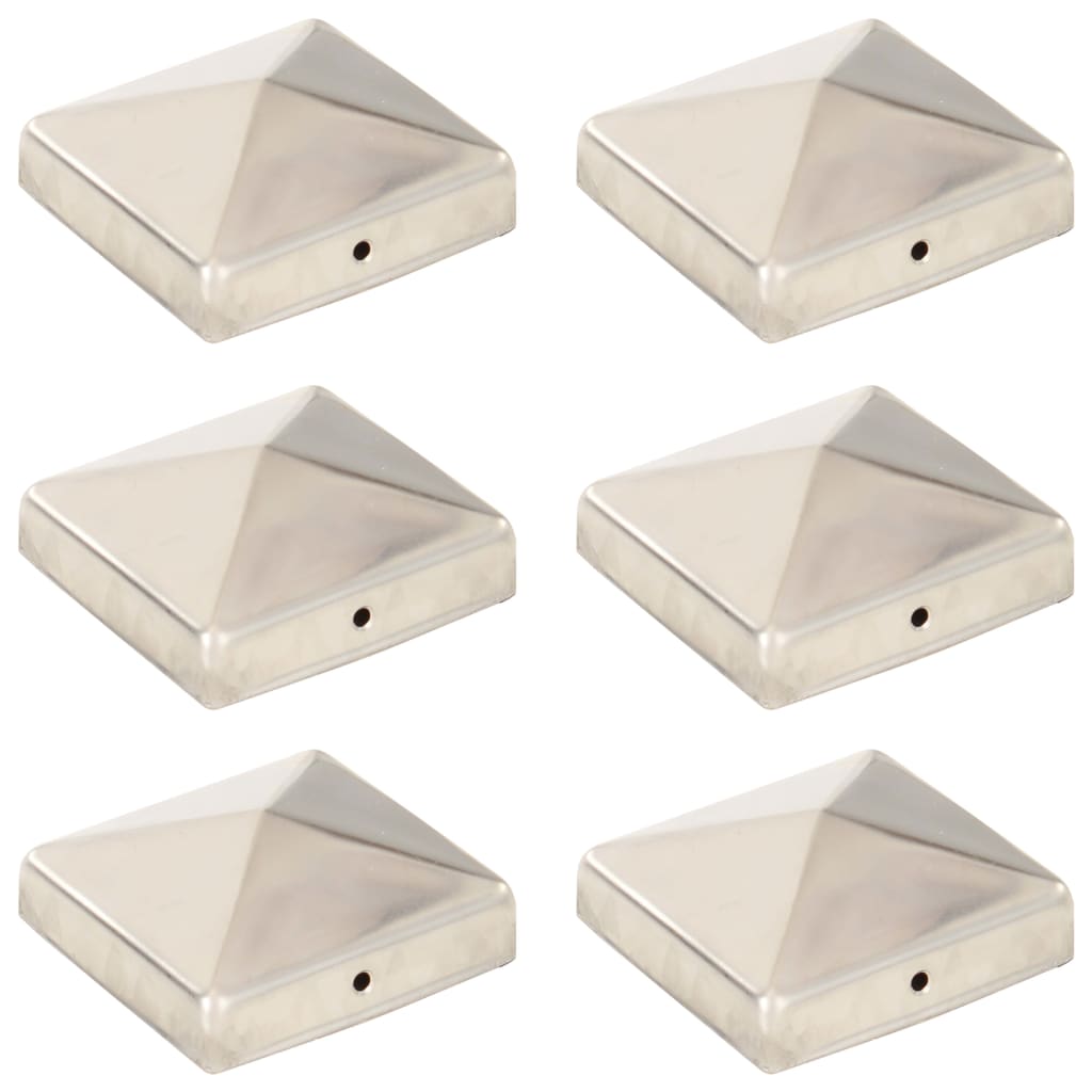 Capes de pile Vidaxl 6 ST Pyramide 81x81 mm en acier inoxydable