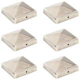 Capuches de pile vidaxl 6 pst pyramide 91x91 mm en acier inoxydable