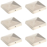 Vidaxl paalkappen 6 st piramide 101x101 mm roestvrij staal