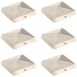 Capes de pile vidaxl 6 st pyramide 101x101 mm en acier inoxydable