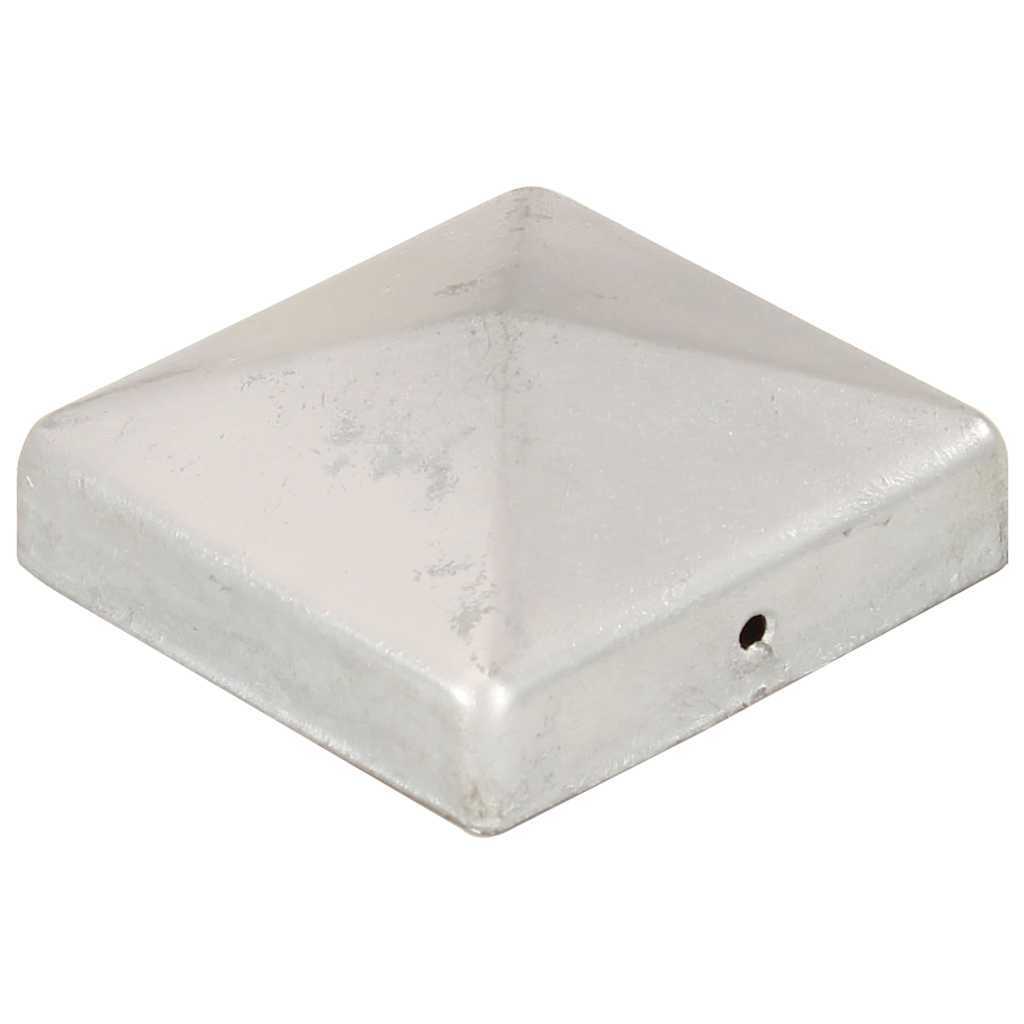 Vidaxl paalkappen 6 st piramide 81x81 mm gegalvaniseerd metaal