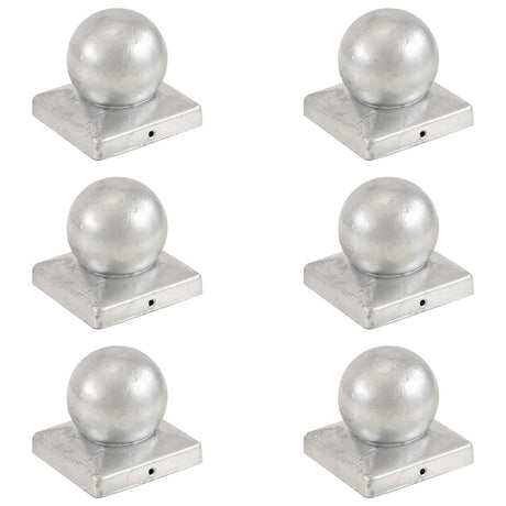 Vidaxl paalkappen 6 st bol 101x101 mm gegalvaniseerd metaal