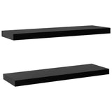 Vidaxl wandschappen zwevend 2 st 100x20x3,8 cm zwart