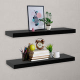 Vidaxl wandschappen zwevend 2 st 100x20x3,8 cm zwart