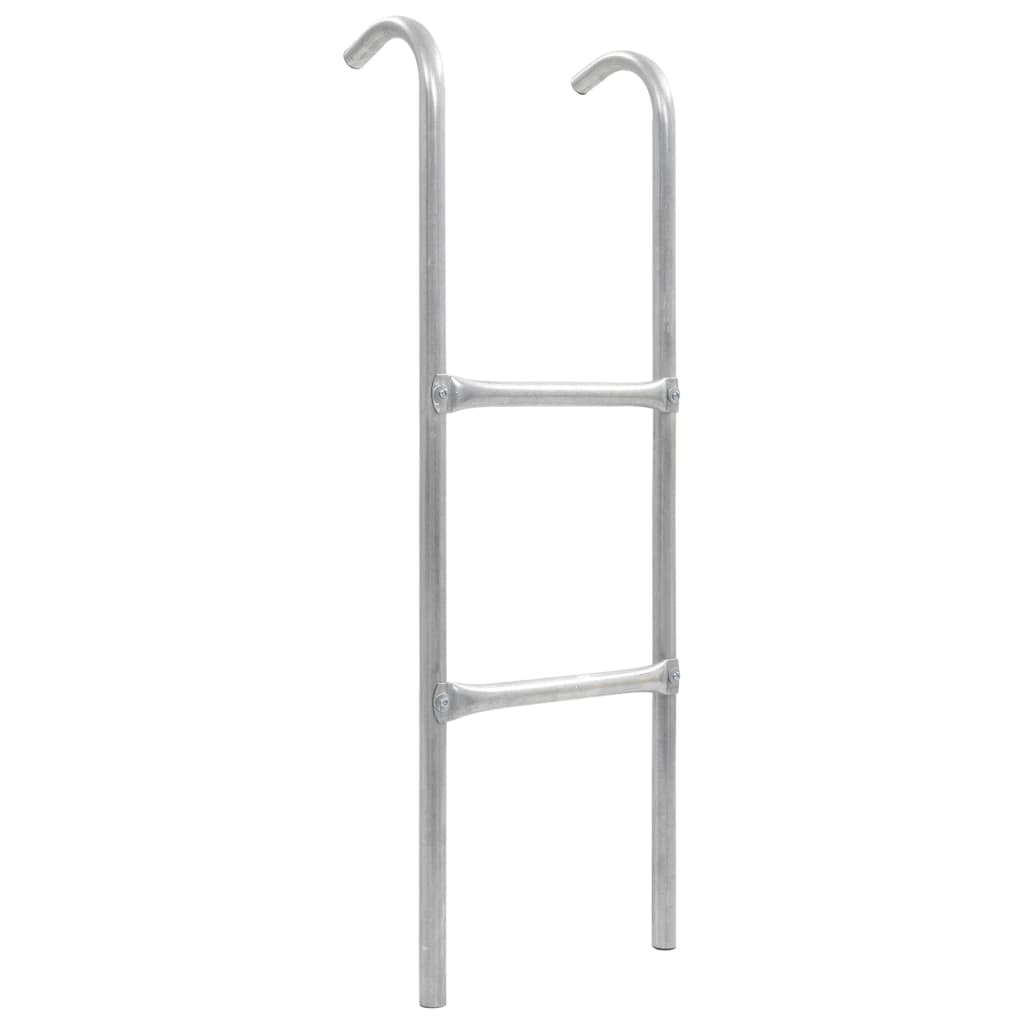 Vidaxl -Trampolinleiter mit 2 Sport 102,6 cm Stahl Silber gefärbt