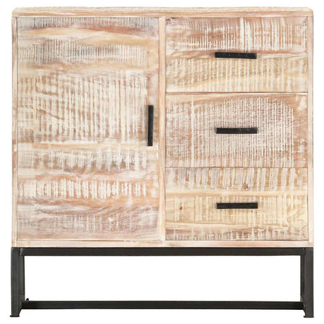 Vidaxl dressoir 73x30x75 cm massief acaciahout wit