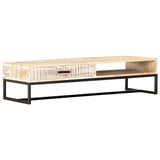 Vidaxl salontafel 117x50x30 cm massief acaciahout wit