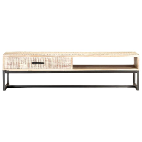 Vidaxl salontafel 117x50x30 cm massief acaciahout wit