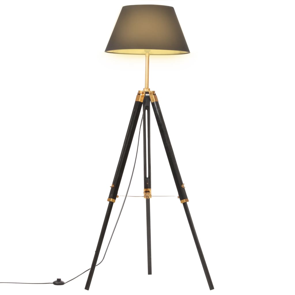 Vidaxl Buedem lamp dripoot 141 cm zolitt Tréinen schwaarz a Gold faarweg