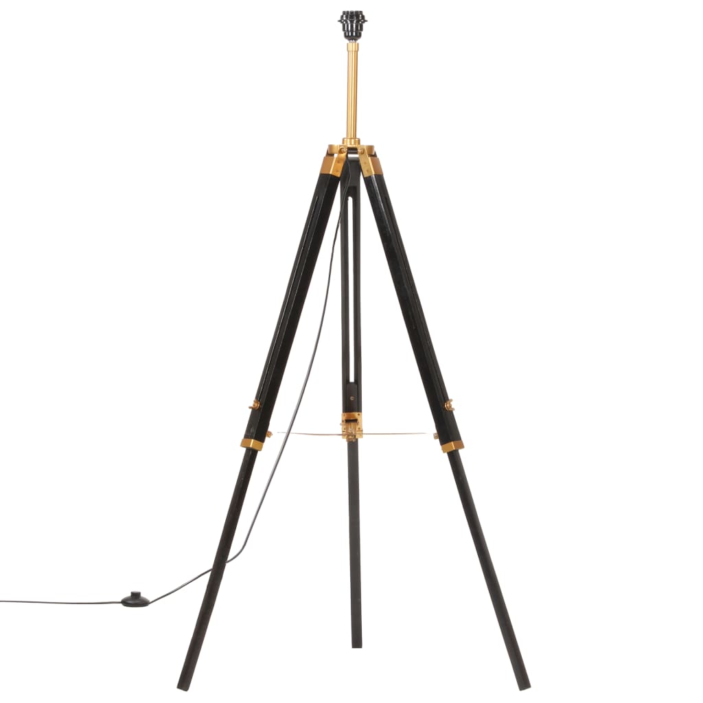 Vidaxl Buedem lamp dripoot 141 cm zolitt Tréinen schwaarz a Gold faarweg