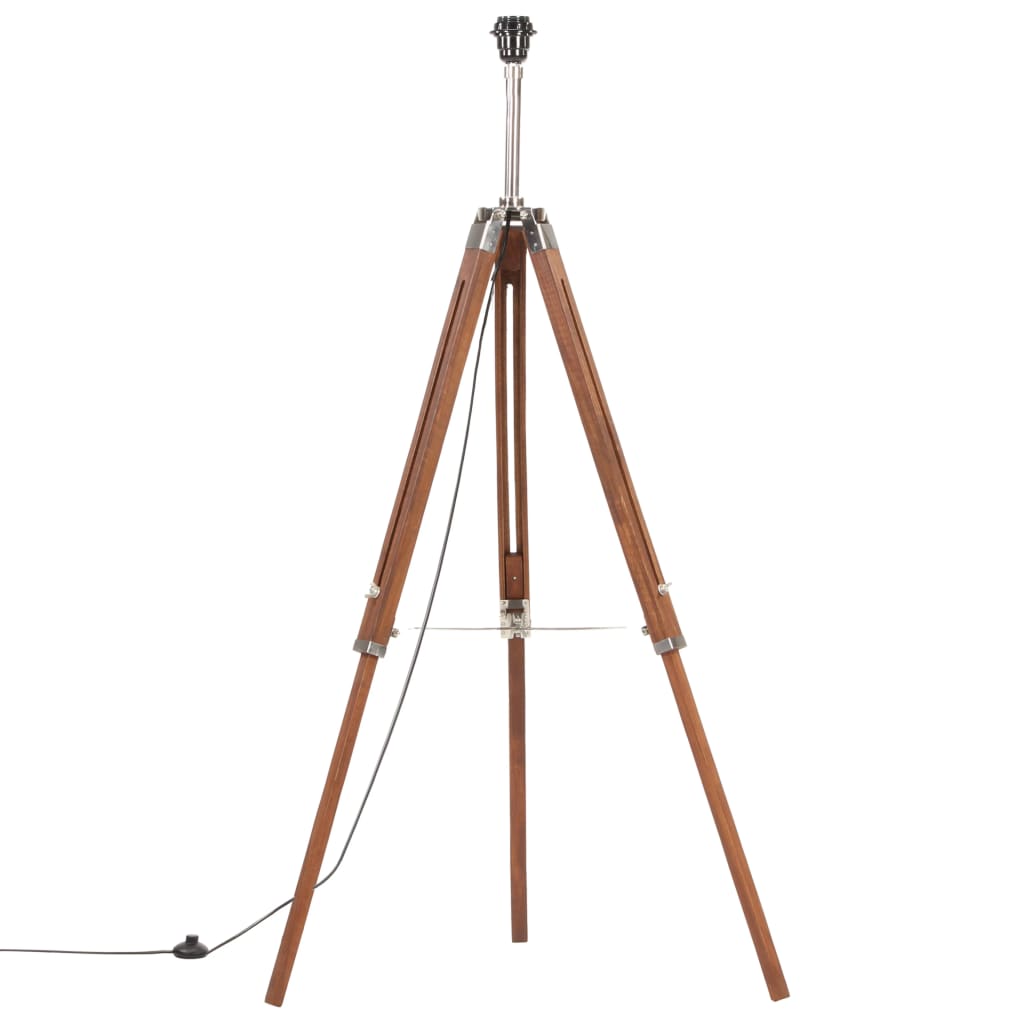 Vidaxl Buedem lamp dripoot 141 cm zolitt Tréine Hunneg a wäiss