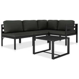Vidaxl 5-delige loungeset met kussens aluminium antraciet