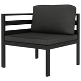 Vidaxl 3-delige loungeset met kussens aluminium antraciet