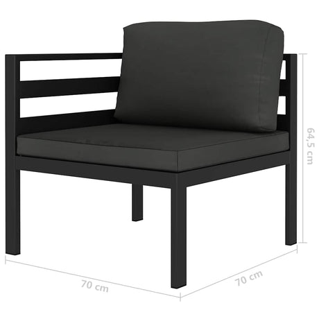 Vidaxl 2-delige loungeset met kussens aluminium antraciet