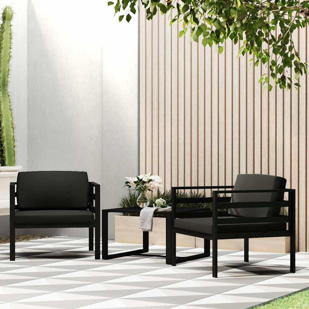 Vidaxl eenzitsbank met kussens aluminium antracietkleurig