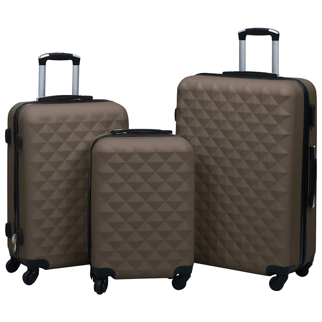 Vidaxl 3-part hard luggage set Brown