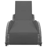 Vidaxl ligbed met kussen poly rattan antraciet