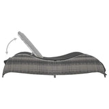 Vidaxl ligbed met kussen poly rattan antraciet