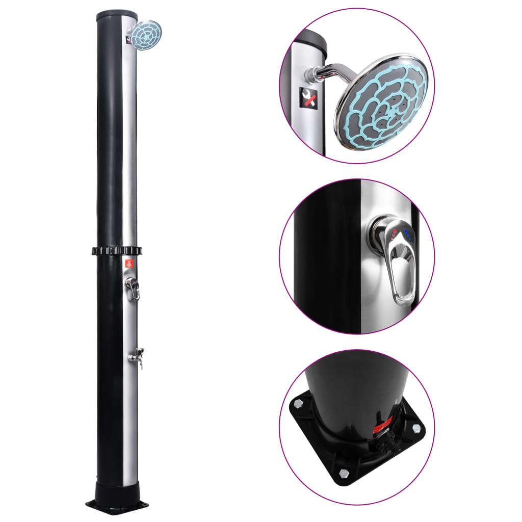 Vidaxl outdoor shower solar with shower head and tap 40 l