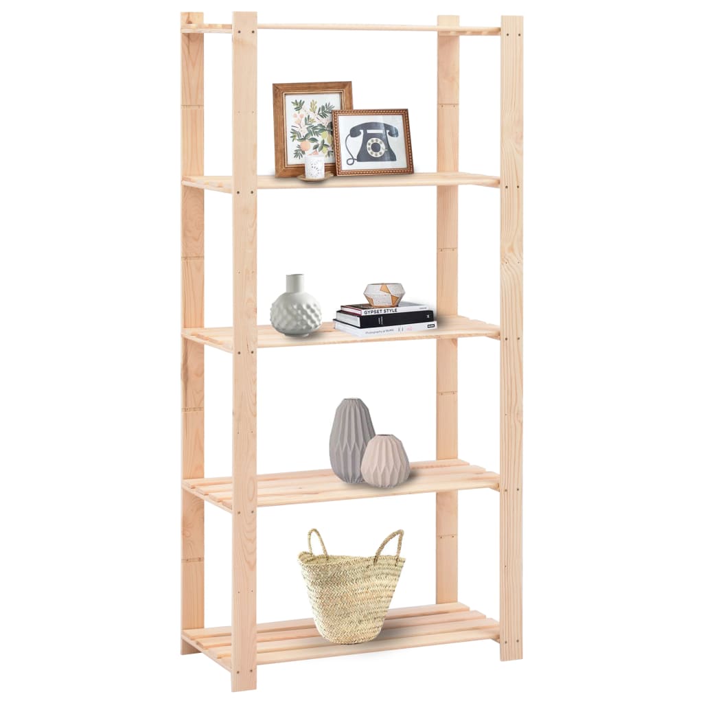 Vidaxl storage racks 5-layer 2 st 80x38x170 cm pine wood 250 kg