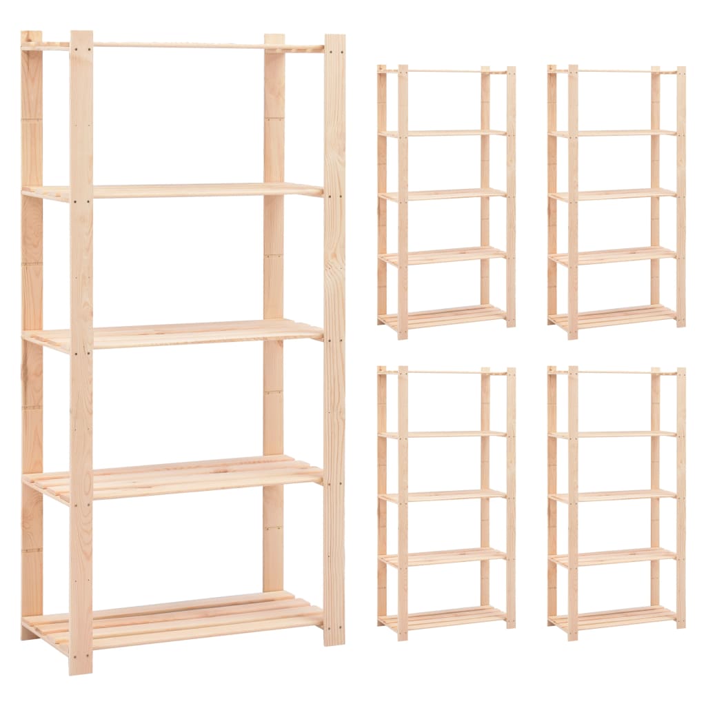 Vidaxl storage racks 5-layer 5 st 80x38x170 cm Pine wood 250 kg