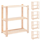 Racks de stockage Vidaxl 3 couches 5 st 150 kg 80x38x90 cm Pine solide