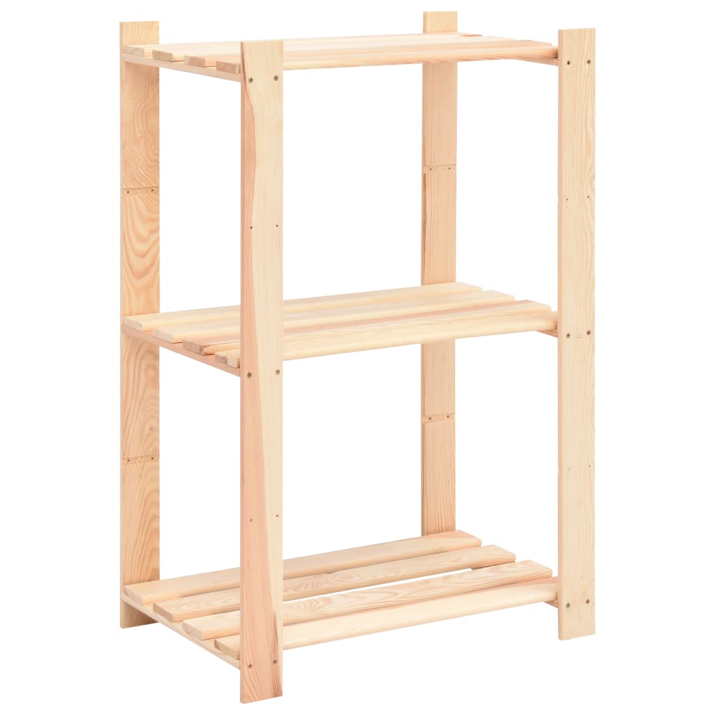 Racks de stockage Vidaxl 3 couches 2 PCS 60x38x90 cm Pine solide 150 kg