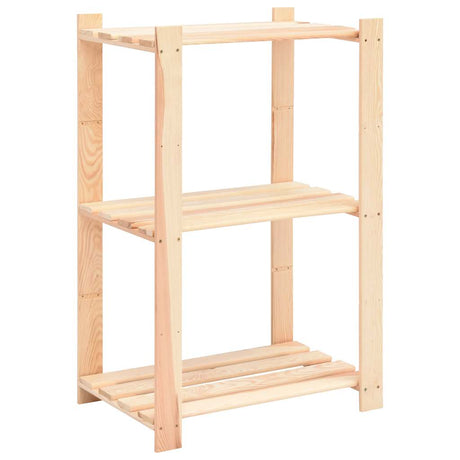 Vidaxl opbergrekken 3-laags 2 st 60x38x90 cm massief grenenhout 150 kg