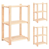 Vidaxl storage racks 3-layer 3 pcs 60x38x90 cm Solid pine 150 kg