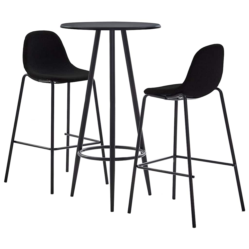 Vidaxl 3-delige barset stof zwart