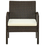 Vidaxl tuinstoel met kussen poly rattan bruin