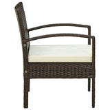 Vidaxl tuinstoel met kussen poly rattan bruin