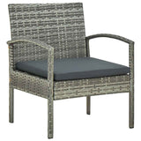 Vidaxl tuinstoel met kussen poly rattan grijs