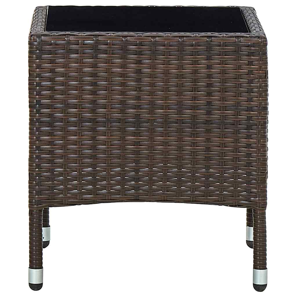 Vidaxl tuintafel 40x40x45 cm poly rattan bruin