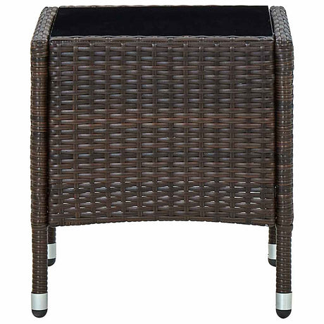 Vidaxl tuintafel 40x40x45 cm poly rattan bruin
