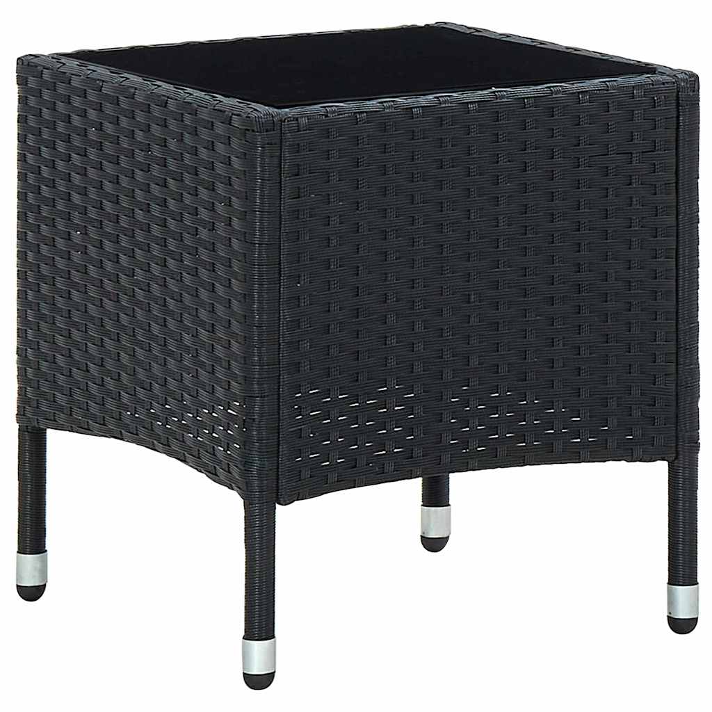 Vidaxl tuintafel 40x40x45 cm poly rattan zwart