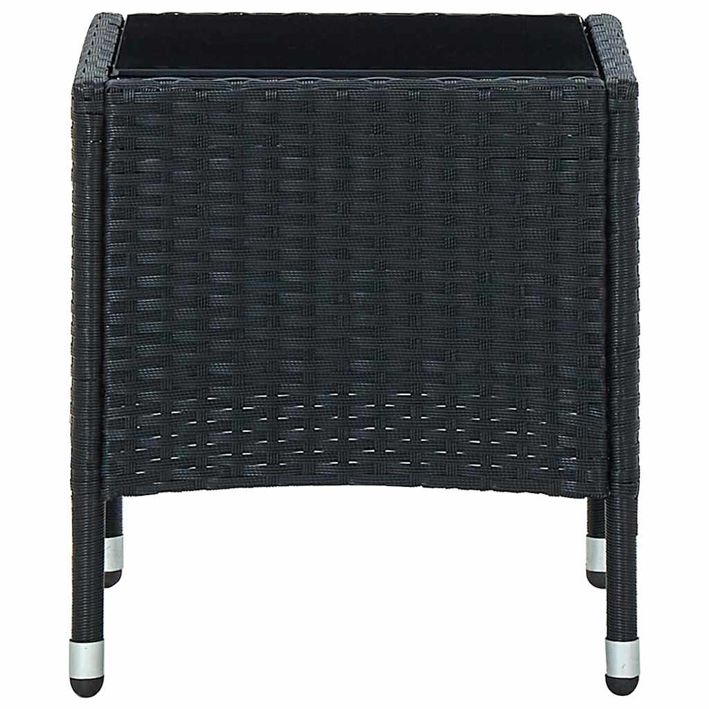 Vidaxl tuintafel 40x40x45 cm poly rattan zwart
