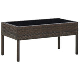 Vidaxl tuintafel 75x40x37 cm poly rattan bruin