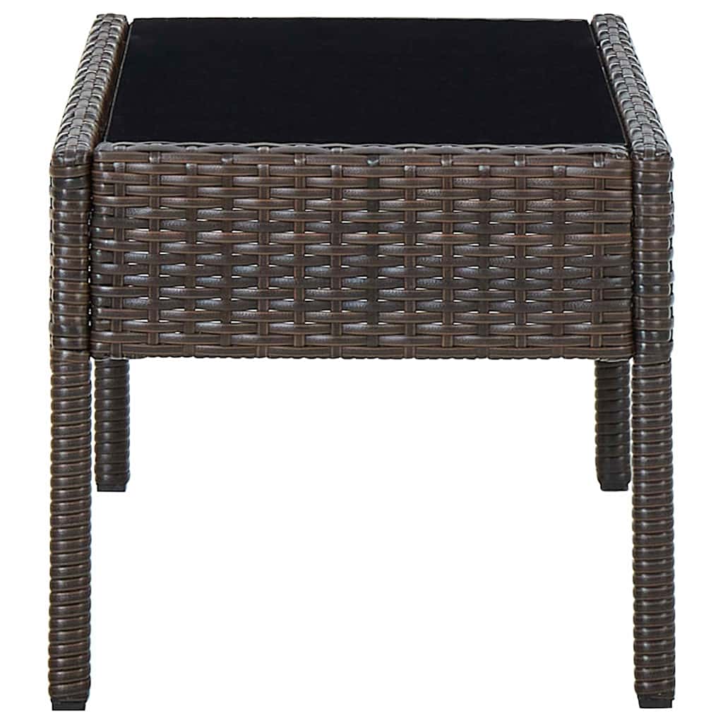 Vidaxl tuintafel 75x40x37 cm poly rattan bruin